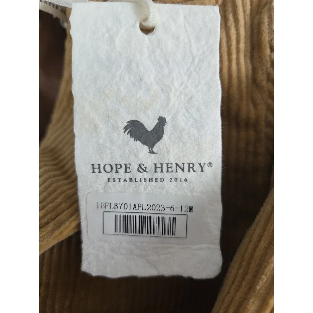 HOPE & HENRY Boys 6-12‎ Mos Corduroy Blazer Holiday Elbow Patches Organic NEW